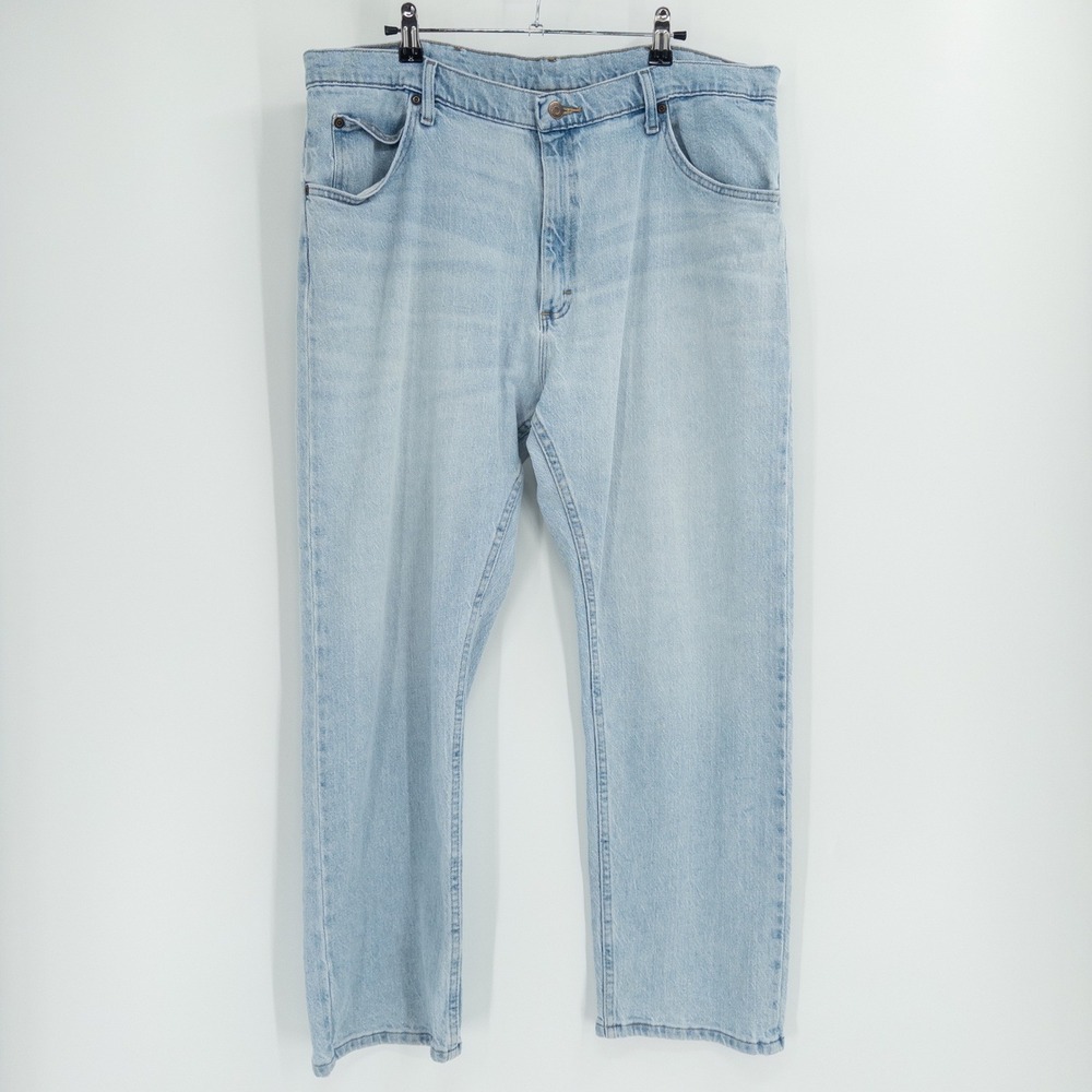 Vintage Y2K Light Wash Wrangler Jeans Mens 38x29 Relaxed Straight Dad Denim 90s
